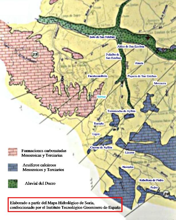 Mapa geológico de la cuenca del río Pedro